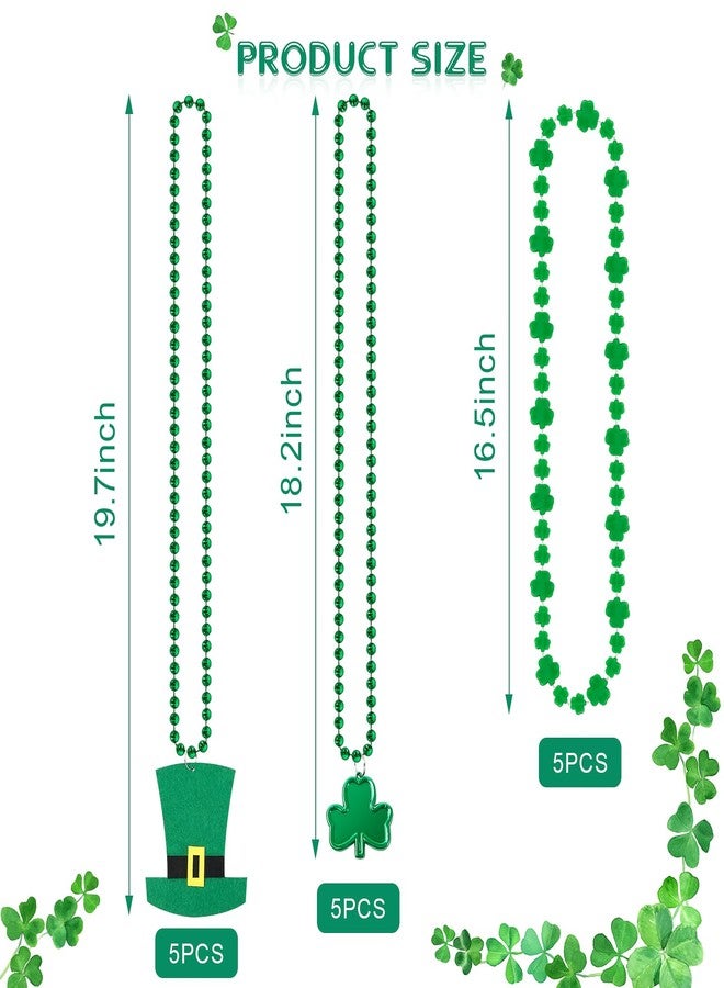 HOOSUN 15 Pack St Patricks Day Beads Necklaces,St Patricks Day Accessories For Party Favors,Saint Patricks Day Hat Beads Necklace Bulk,Shamrock Decorations Party Supplies For Party, School Event,Home - Image 4